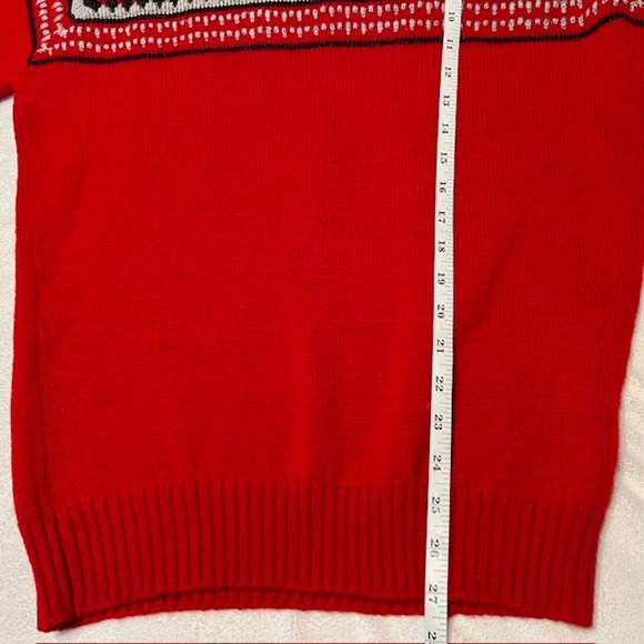 Vintage Parkhurst Pure Virgin Wool Red Sweater Made In Canada Woolen Clothing - Picture 8 of 9